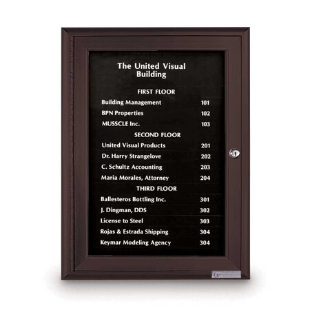 United Visual Products Outdoor Enclosed Combo Board, 72"x36", Satin Frame/Black Porc & Pumice UVCB7236OD-BLKPORC-PUMICE